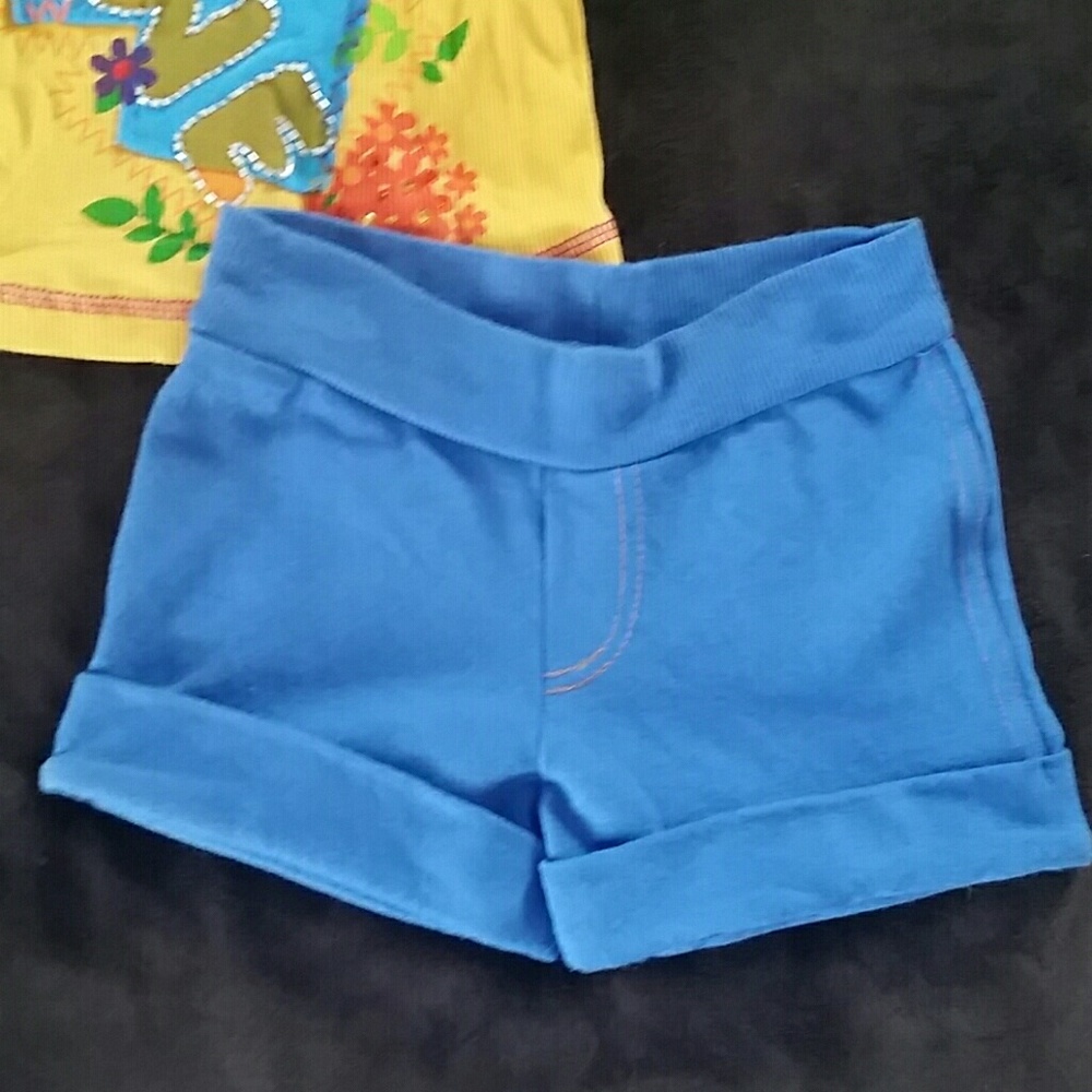 Zinnias NWT Boutique Girls Blue Stretch Cotton Shorts NEW